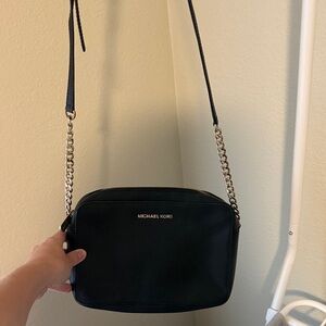 Michael Kors Black Crossbody Bag with Gold Chain